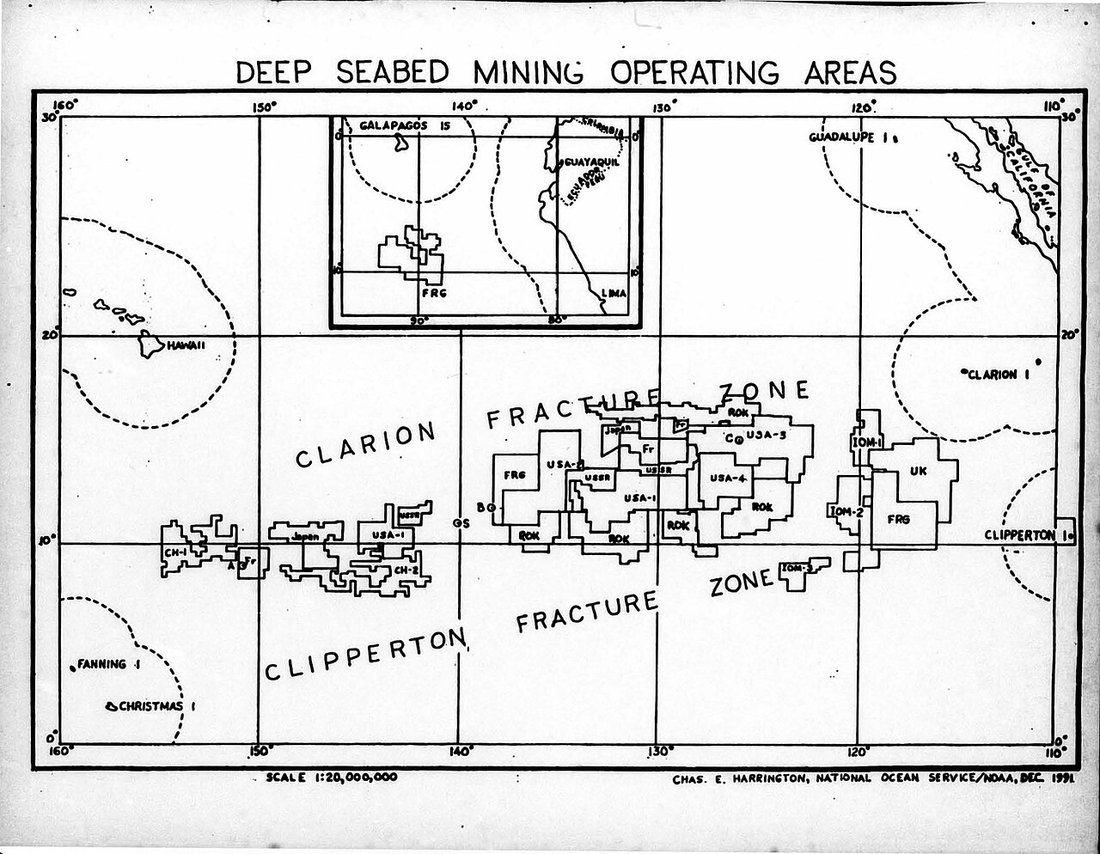 Clarion-Clipperton Zone seabed mining contract areas