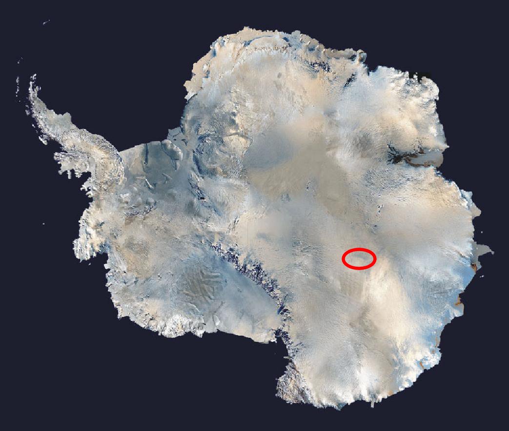 Lake Vostok location map